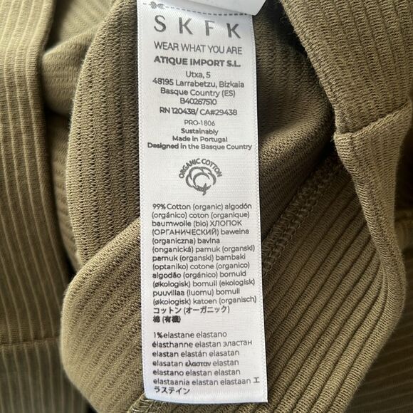 NWT SKFK Miren Green Ribbed Long Sleeve Crewneck Top - Picture 9 of 10